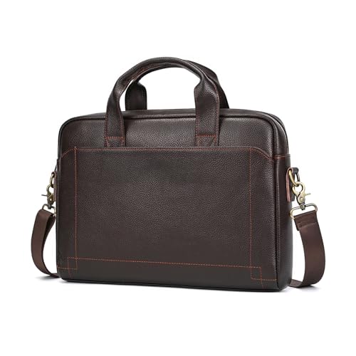 LUUFAN Echtes Leder Aktentaschen 15.6inch Laptop Messenger Bags Business Satchel Büro Reise Handtasche Umhängetasche für Männer, Kaffee