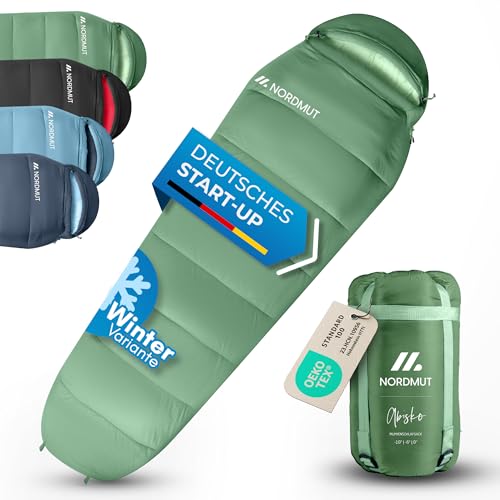 NORDMUT Schlafsack Winter -10 bis 0 Grad komprimierbar- Winterschlafsack Outdoor für Trekking & Camâ€¦ – Miniatur