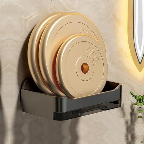Image of Self-Adhseive Bathroom Soap Holder with Drainage Tray Wall Mounted Soap Sponge Holder Organizer Accessories (1, Black SOAP Box)