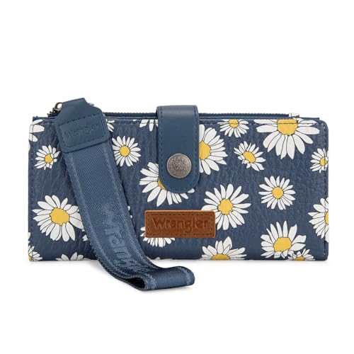 Image of Montana West X Wrangler Wristlet Wallet for Women Daisy Floralt Clutch Womens Wallet Rfid Card Cases & Money Organizers with Smooth Zipper and ID Window