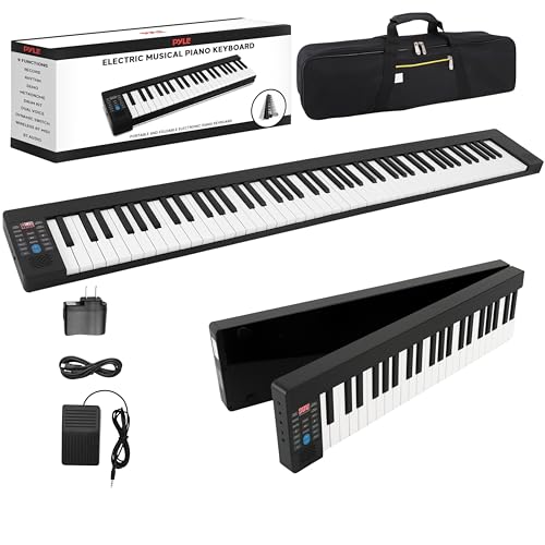 Pyle Electric Keyboard Piano 88 Keys - Portable Foldable Digital Piano Keyboard With Bluetooth...