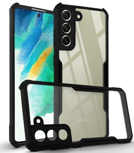 Image of Jkobi Back Case Cover for Samsung Galaxy S21 FE 5G (Shockproof with Polycarbonate Clear Panel | Professional Black)