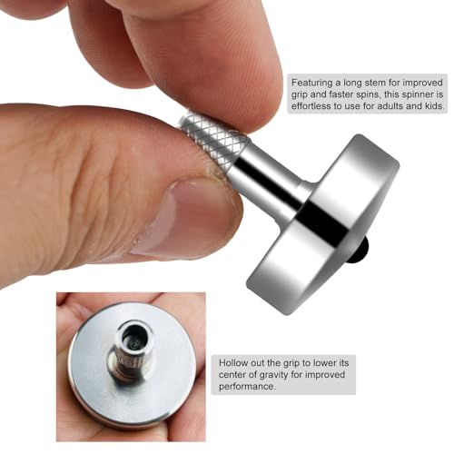 Image of DjuiinoStar Premium SS Spinning Top: 5-11 Minutes, Lengthened Stem, Easy to Twirl, CNC Machined, Great Time Killer, EDC Fidget Toy DST-806
