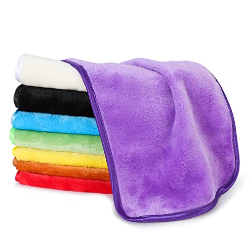 8 Piezas Toallitas Desmaquillantes Reutilizable, Toalla Facial Desmaquillante de Microfibra, Paño de Limpieza Facial Lavable Almohadillas de Microfibra para Todo Tipo de Pieles Colore A