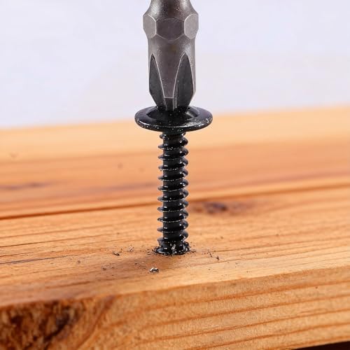 120PCS #8×1" Tornillos para Madera Negros, Cabeza Truss Modificada Phillips, autorroscantes con recubrimiento de Óxido de Zinc miniatura 6