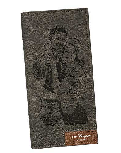Custom Photo Wallets for Men Personalized Picture Leather Wallet Billfold Father's Day Gifts