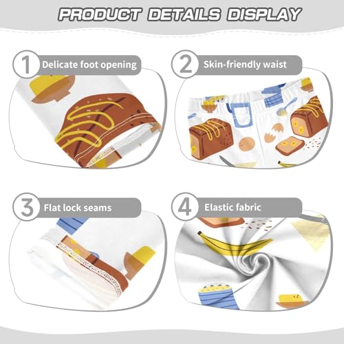 ZZKKO Girls Leggings Banana Bread Recipe Toddler Girls Clothes Leggings for Girls Toddler Girls Leggings 3-4T3