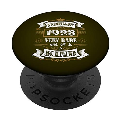 Regalo vintage de febrero de 1923 para 100 años de edad PopSockets PopGrip Intercambiable