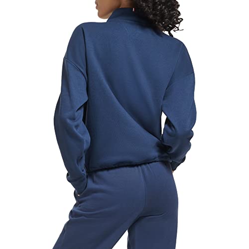 Tommy Hilfiger Women's Gathered Hem With Bungee Kanga Pocket Ring Puller on Zipper Quarter Zip3