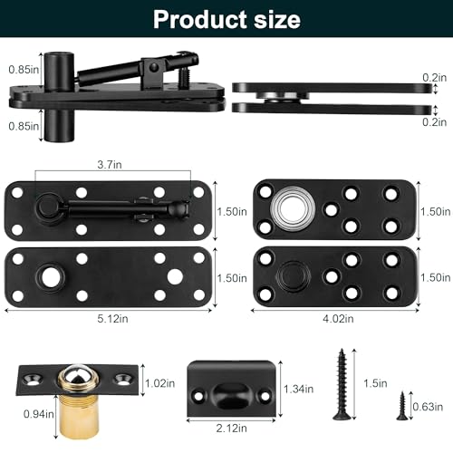 Hfcenxie HFCEN031 Hidden Door Hinge,Heavy Duty Door Hinge,Pivot Hinge,570Lbs Load-Bearing,Solid Stainless Steel,Swinging Pivot Hinge 360°Rotation,Hidden Door Hardware thumb #3