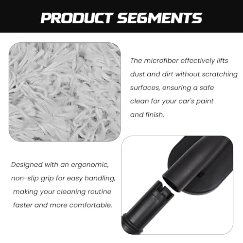 Image of Barebeauty Microfiber Car Duster with Handle | Scratch-Free Soft Dust Cleaner for Car Exterior & Interior | Reusable Washable Auto Cleaning Brush