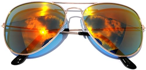 Image of OWL Aviator Pilot Sunglasses for Women and Men Size Medium Gold, Black, Silver, Bronze, Colorful Metal Frame