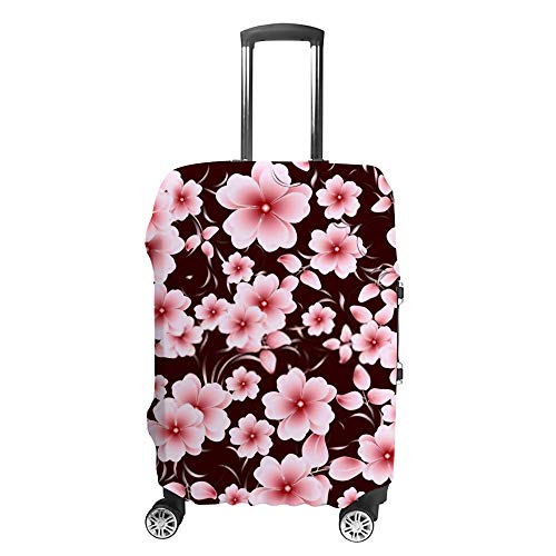 Housse bagage voyage fleurs roses : protection valise extensible