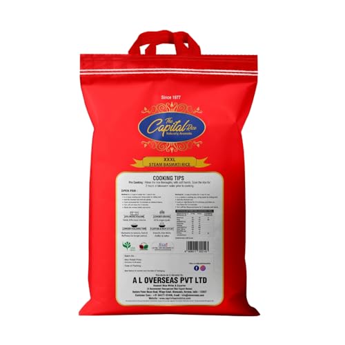 Image of The Capital XXXL Basmati Rice - 10Kg Naturally Aromatic Long-Grain Steam Rice | Extra Long, Fluffy & Non-Sticky