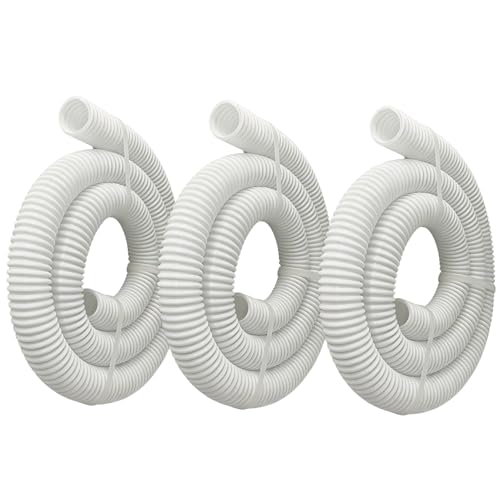 3 Pack 6-Ft Cuffless Feed Hose Replacement for Polaris 360 Pressure-Side Pool Cleaner 9-100-3102 1-1/2 Diameter Flexible Corrugated Design for Inground Pools