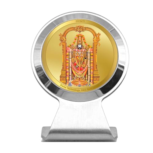 Image of DIVINITI 24K Gold Plated Religious Car Dashboard Frame | Premium God Idol Frame for Car, Home Mandir & Office Table | Spiritual Gift, Decorative Showpiece