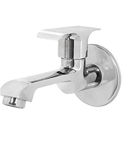 Happy Homes Bathroom Long Body Tap Square Shaped Long Body taps for Bathroom and Kitchen taps with Chrome Finish and Quarter Turn Fitting, High Glass Chrome Length: 6 inches, Weight: 400gms