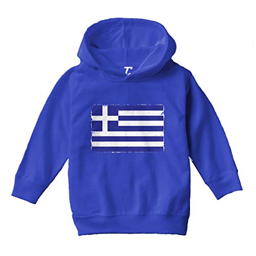 Tcombo Distressed Greece Flag - Greek Pride Toddler/Youth Fleece Hoodie