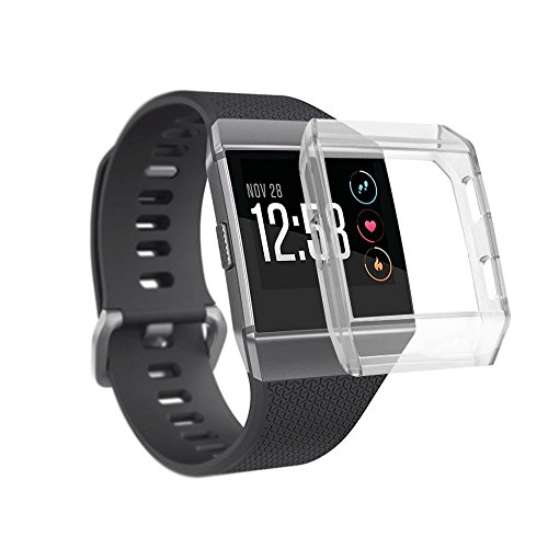 REY Funda Carcasa Gel Transparente para Fitbit Ionic, Ultra Fina 0,33mm, Silicona TPU de Alta Resistencia y Flexibilidad