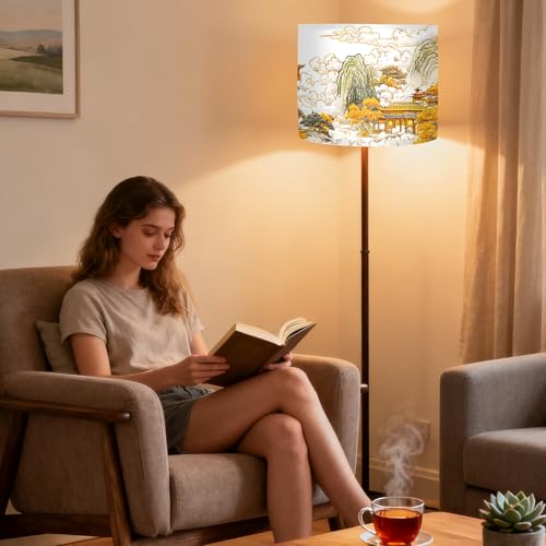 Image of Nuxovilar Lamp Shades Set of 2, 13 inch Top x 13 inch Bottom x 10 inch High (Spider)