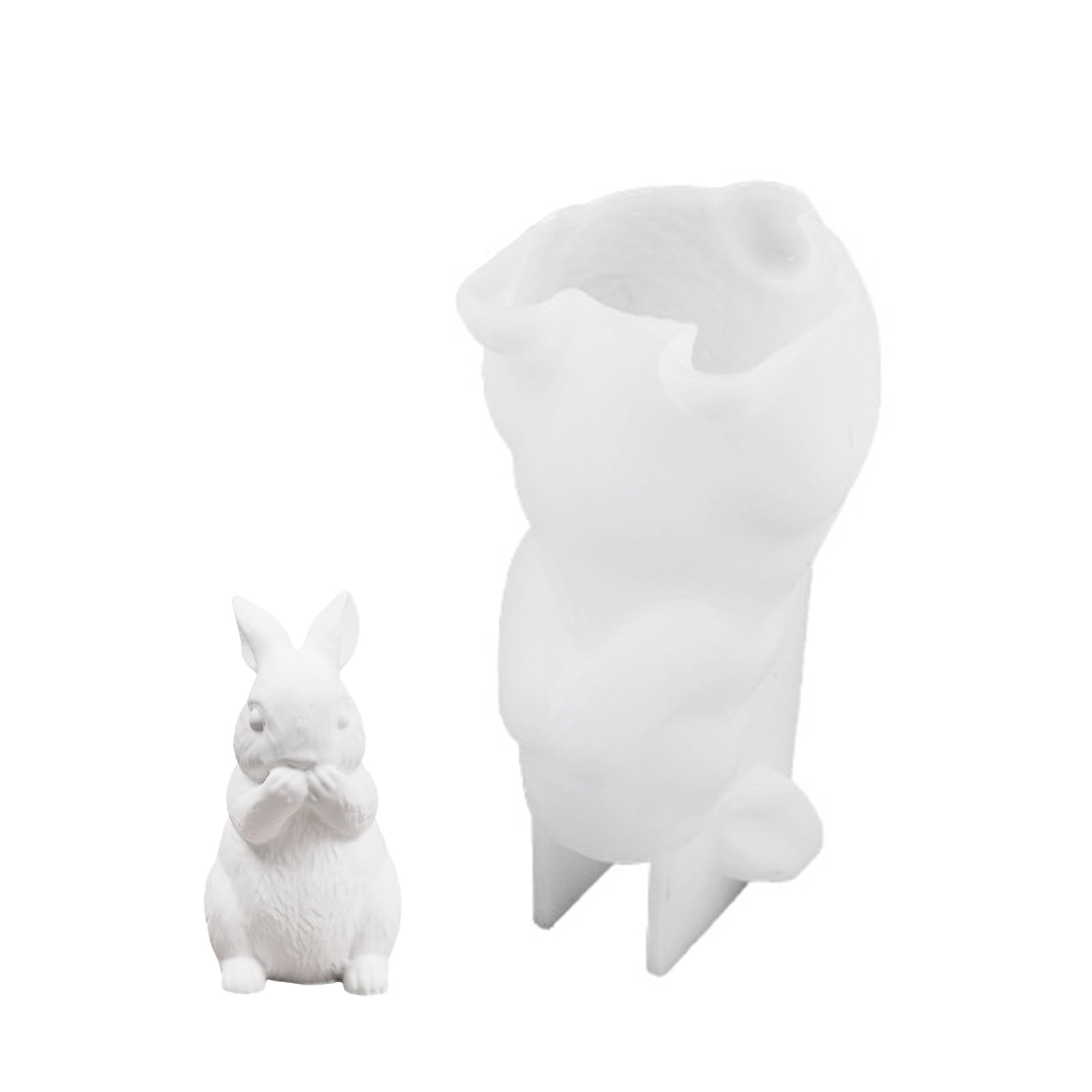NEWFT Multipurpose Sturdy Silicone Mould to Craft Rabbits Candle Holders Easy Demolding Portable for Artistics Home Decoration