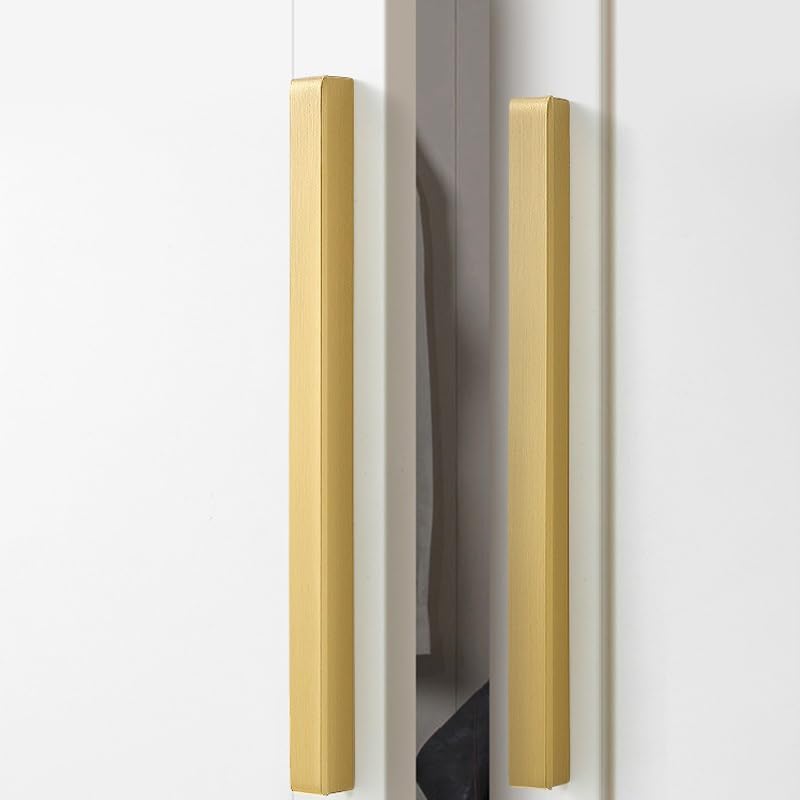 真鍮 取っ手 2個 真鍮製ワードローブキャビネットドアハンドルドレッシングテーブル引き出しハンドル - 96mm