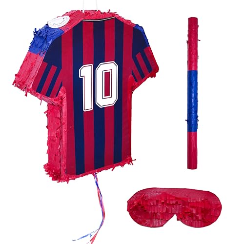 PARYALL Piñata Grande de Futbol para cumpleaños- Kit Completo con Venda y Palo - Ideal Decoración de Eventos y Fiestas de Futbol- Piñata Cumpleaños Infantil - Piñata Futbolera - Regalos futbol