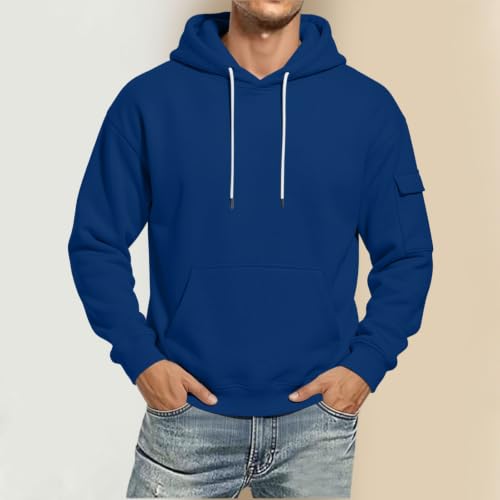 Ssuyeuri Mens Lightweight Oversized Hoodies Sweatshirts with Pocket Blue - image 2