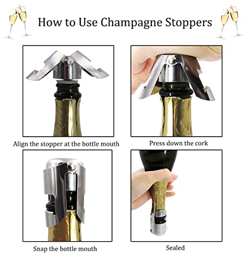 CHRISLZ 6PCS Champagne Stopper RVS Vacuüm Wijnfles Stopper Retain Freshness Sealing Plug (6) - Image 8