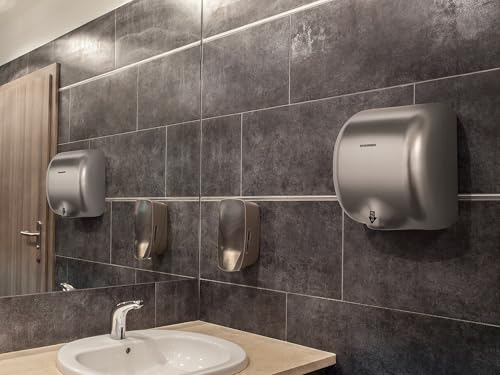 Bremmer Generic Turbo Hand Dryer | High Velocity Low Energy Eco Friendly Electric Dryer | Electric Hand Dryers for Toilets Commercial | Hand Dryer for Toilets (Silver)