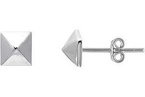 Gold Spike Hoop Earrings: Geometric Square Cone Spike Studs