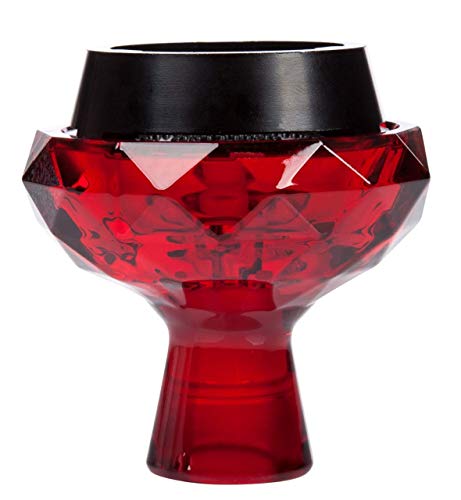 Mob Diamond Hookah Bowl – Solid Glass Bowl For Every Style Of Hookah – Durable And Long Lasting (Red) #TOP12