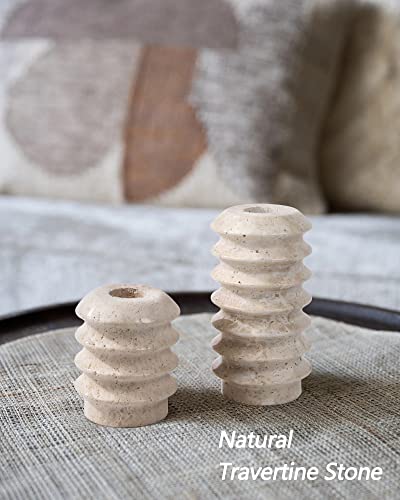 Hofferruffer SET 2 CANDLESTICK HOLDERS Travertine Candlestick Holders thumb #4