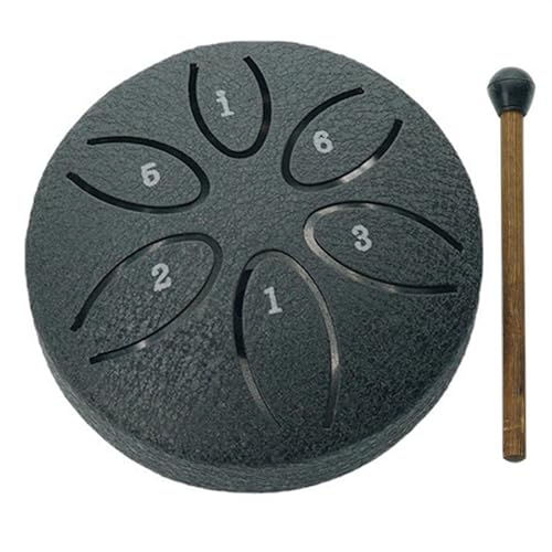 BAMFY スリットドラム 6注3インチ タングドラム 大人用 キッズ 打楽器 マレット付き 瞑想 またはヨガ スチールドラム 音楽教育(Black,3 INCH 6 NOTE_A)