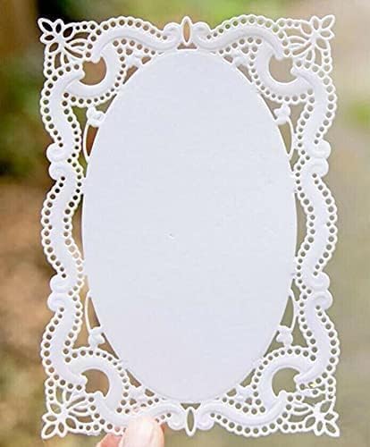Stanzformen für Kartenherstellung, Spitzenloch, rechteckiger Rahmen, Metall-Stanzformen, Prägeschablone für DIY, Scrapbooking, Album, Foto, Handwerk, Papierkarten, Kartenherstellung, Zubehör