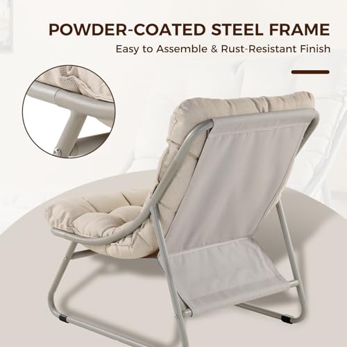 Grand Patio 535.1181.001.001 Outdoor Lounge Chair With Ottoman Comfy Sling Recliner Chair With Puffy Cushion Samba Modern Patio Furniture Set thumb #5
