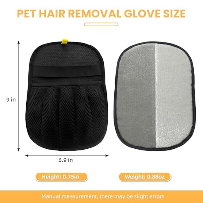 Pet Hair Removal Glove for Cats and Dogs,Reusable Electrostatic Five-Finger Pet Hair Remover Tools,Durable Pet Hair Gloves with Magic Brush for Cat Dog Grooming Clothes Couch Carpet Car Seat Furniture-M2SdIJ5l