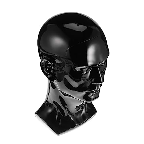 Vaguelly 1Pc Black Mannequin Head for Hairpieces Hat Display Stand Wig Head Teaching Aid for Hairstyling Cosmetology and Hair Extension Use Portable Easy to Use
