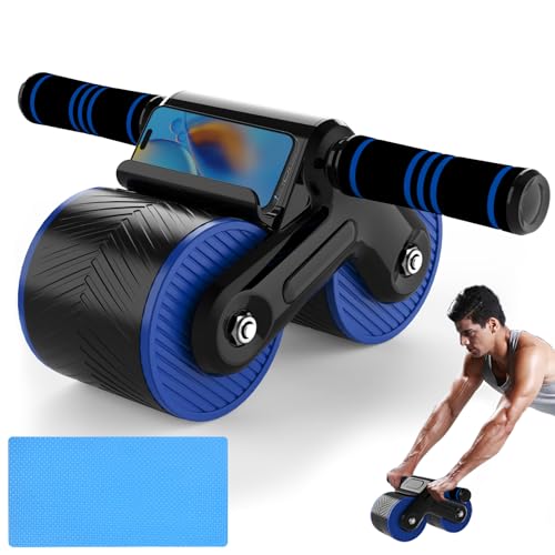 JJM Auto Rebound Ab Roller with Kneeling Mat