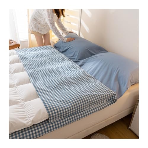 GBHMJU Saco de Dormir de algodón Lavado Ultraligero y Lavable, Saco de Dormir Ligero for Adultos, sábanas de Viaje for mochileros, hoteles, Camping, albergues(Blue F,160x210cm-63x82)