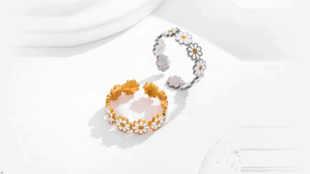 Amazon | 指輪 レディース ステンレス リング フリーサイズ 花