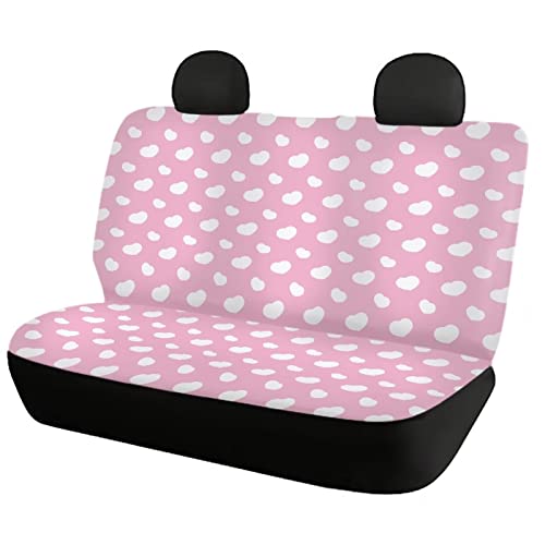 Image of Modysero Universal Auto Car Seat Cover Full Set Pink Heart Print Stylish Durable Easy Install Car Seat Protector for Women Breathable Comfortable Front Back Seat Cover Universal Fit Most Cars Trucks