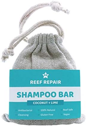 Reef Safe Shampoo Bar, Coconut & Lime Flavor, All Natural, Plastic Free, Cleansing, Family Safe Ocean Friendly Soap, Hair & Body Bar from Reef Repair 1.75 oz