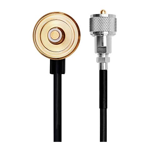 Midland – MXTA24 Low Profile Antenna Cable with NMO Connector – CB Antenna Cable Extension – 6 Meters (19 ft) with Removable UHF Connection Cover