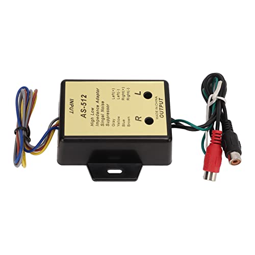 Audio System Output Converter, Easy Operation High Efficiency 2 Channel Line Stable Performance High Low Impedance Adapter Wear Resistant for Car Equalizer