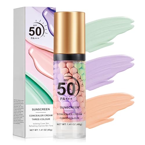 AOAZXBB 3 In 1 Primer for Face Before Makeup SPF 50 PA+++ Sunscreen Isolation Cream Color Corrector...