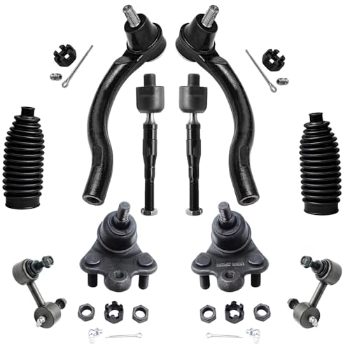 Detroit Axle - Front 10pc Suspension Kit for 06-11 Honda Civic, 2 Sway Bars 4 Tie Rods 2 Lower Ball Joints 2 Boots + Bellows 2006 2007 2008 2009 2010 2011 Replacement