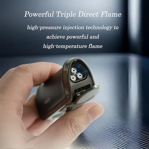 Encendedor de soplete recargable de butano con llama triple miniatura 4