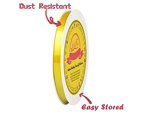 Image of Double Face Yellow Satin Ribbon 3 /8 inch X 50 Yards Polyester Yellow Ribbon for Gift Wrapping Very Suitable for Weddings Party Hair Bow Invitation Decorations and More