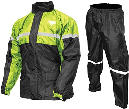Nelson Rigg Stormrider Rain Suit; 100% Waterproof, Pants And Jacket Included With Reflective Striping (Hi-Viz Yellow/Black, Xxx-Large) #TOP1